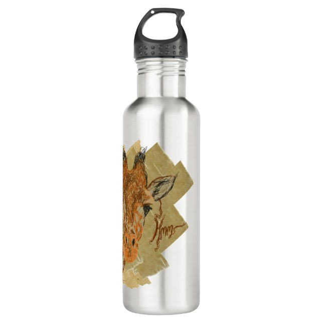"HMM" GIRAFFE STAINLESS STEEL WATER BOTTLE (Front)
