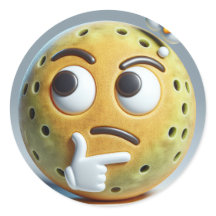 Hmm…– Thinking Pickleball Emoji Sticker