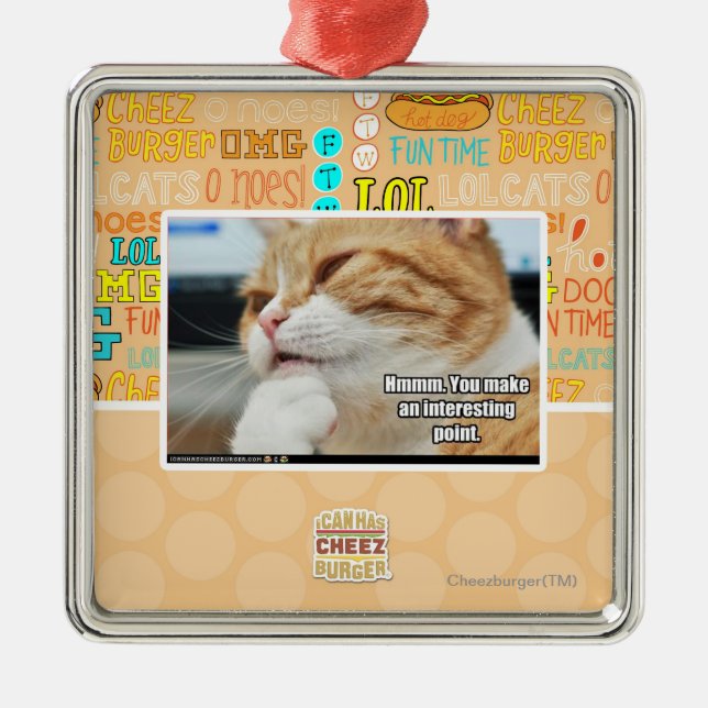 Hmmm. Metal Ornament (Front)