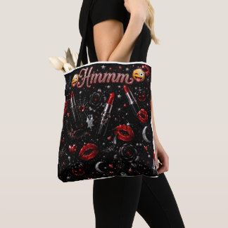 Hmmm Red Lipstick Gothic Glam Halloween Leggings Tote Bag