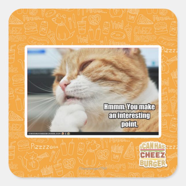 Hmmm. Square Sticker (Front)