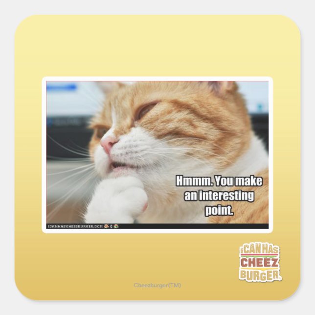 Hmmm. Square Sticker (Front)