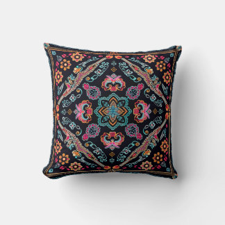 Hmong Brocade Pattern Throw Pillow