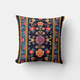 Hmong Brocade Pattern Throw Pillow