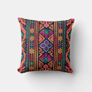 Hmong Brocade Pattern Throw Pillow