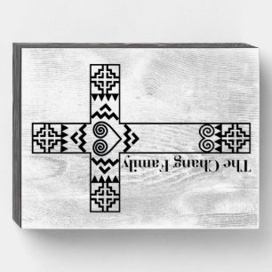 Hmong Chang Family Cross Decor Wooden Box Sign
