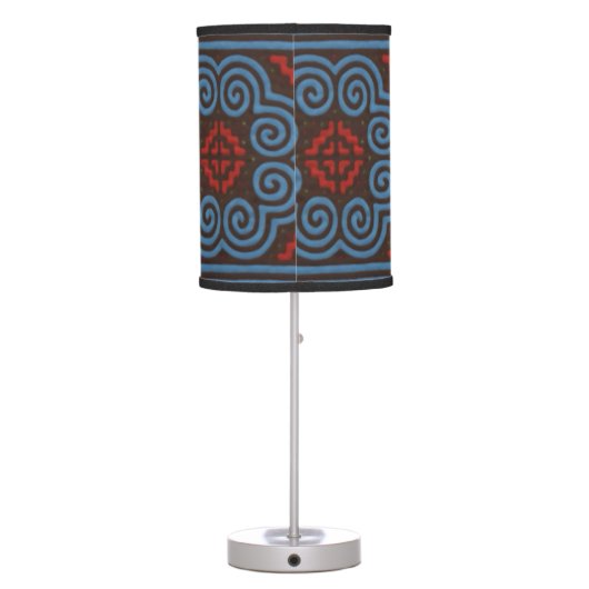 Hmong Floral Pattern Artwork Table Lamp (Back)