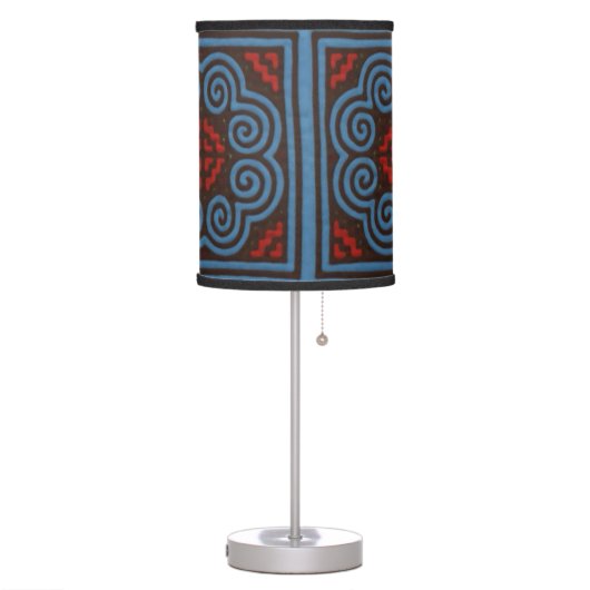 Hmong Floral Pattern Artwork Table Lamp (Left)