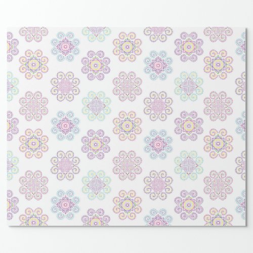 Hmong Inspired Bright Color X_Large Design Wrapping Paper