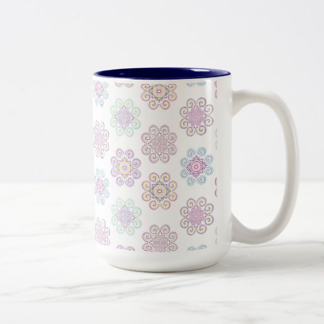 Hmong Inspired Pattern Design Two-Tone Coffee Mug (Right)