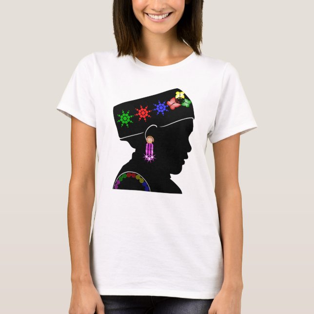 Hmong Lady with Stars earring T-Shirt (Front)