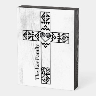 Hmong Lor Family Cross Decor Wooden Box Sign