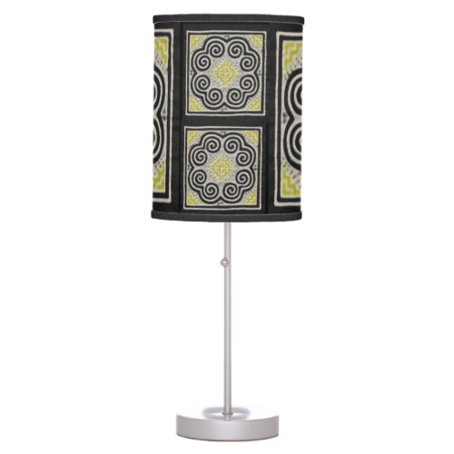 Hmong Mandala Pattern Artwork Table Lamp