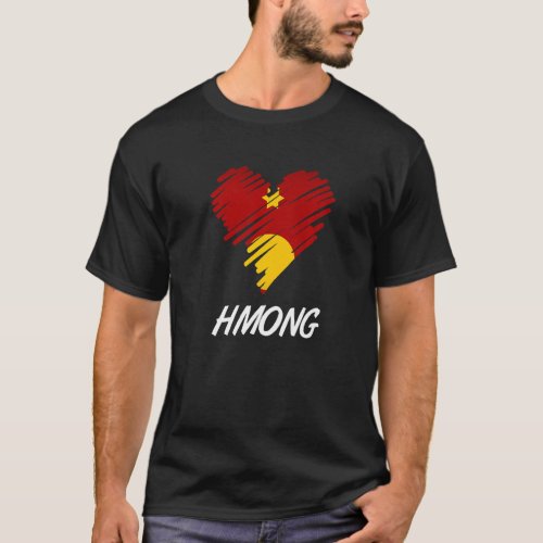 Hmong Miao Ethnic Flag Day Proud Heart Love Vintag T_Shirt