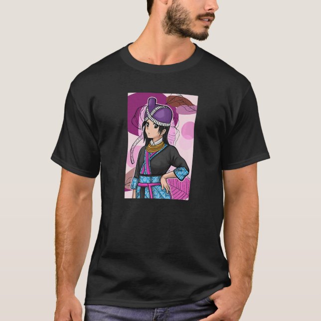 Hmong Miao Hmoob Girl Woman Princess Strong Leaves T-Shirt (Front)