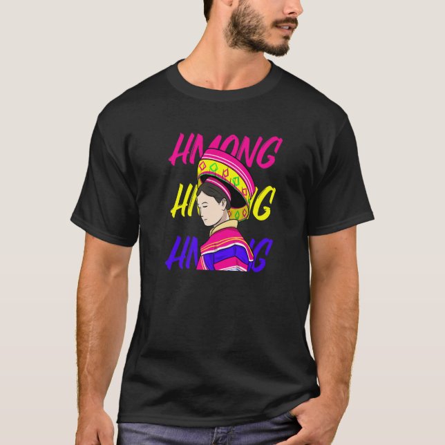 Hmong Miao Hmoob Girl Woman Princess Strong Premiu T-Shirt (Front)
