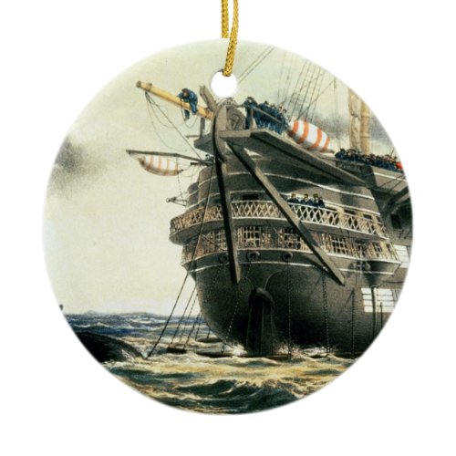 HMS Agamemnon laying the original Atlantic cable, Ceramic Ornament