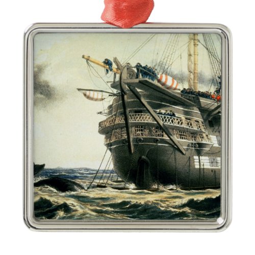HMS Agamemnon laying the original Atlantic cable, Metal Ornament