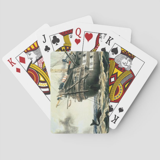 HMS Agamemnon laying the original Atlantic cable, Poker Cards (Back)