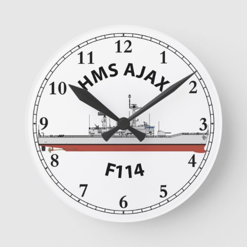 HMS AJAX _ F114 LEANDER ORIG ROUND CLOCK