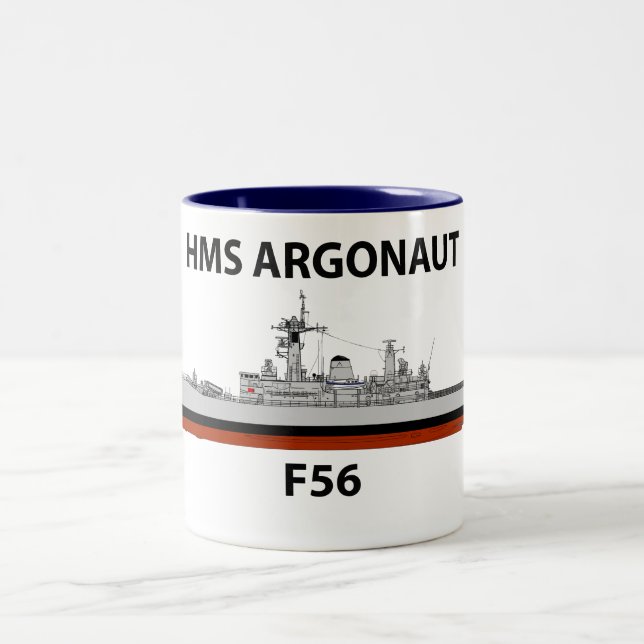 HMS Argonaut, seacat Two-Tone Coffee Mug (Center)