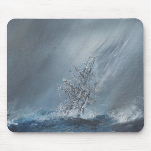 HMS Beagle in Storm off Cape Horn 24th December Mouse Pad
