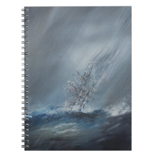 HMS Beagle in Storm off Cape Horn 24th December Notebook