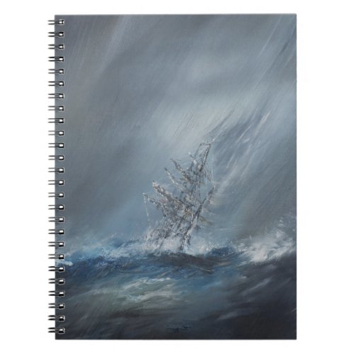 HMS Beagle in Storm off Cape Horn 24th December Notebook