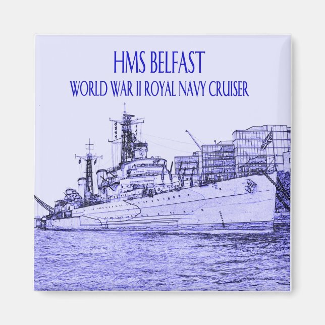 HMS Belfast Sketch Magnet (Front)
