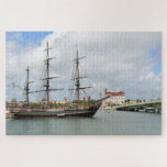 HMS Bounty sailing ship Jigsaw Puzzle<br><div class="desc">Replica of the HMS Bounty moored at St. Augustine,  Florida marina</div>