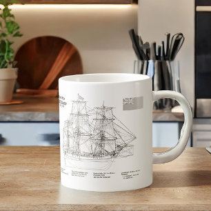 HMS Bounty - Ship Blueprint Plans BD Coffee Mug