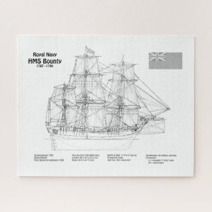 HMS Bounty - Ship Blueprint Plans BD Jigsaw Puzzle