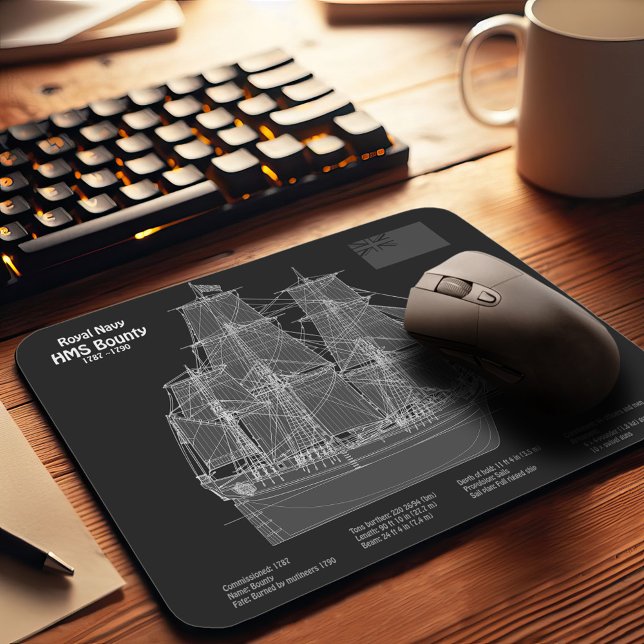 HMS Bounty - Ship Blueprint Plans PD Mouse Pad (Creator Uploaded)