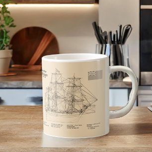HMS Bounty - Ship Blueprint Plans SD Coffee Mug