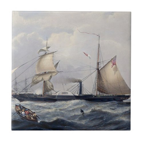HMS Cyclops Frigate 1839 Ceramic Tile