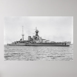 HMS Hood Classic Matte popular Paper Wooden Framed Poster