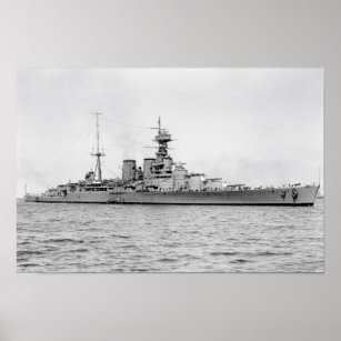 HMS Hood poster 16.5" x 11"