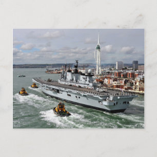 HMS Illustrious Vintage Nautical Aircraft Carrier Postcard