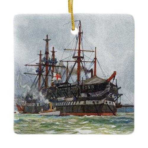 HMS Implacable a 74-gun third-rate ship Ceramic Ornament