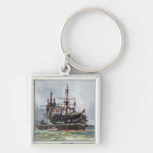 HMS Implacable a 74-gun third-rate ship Keychain