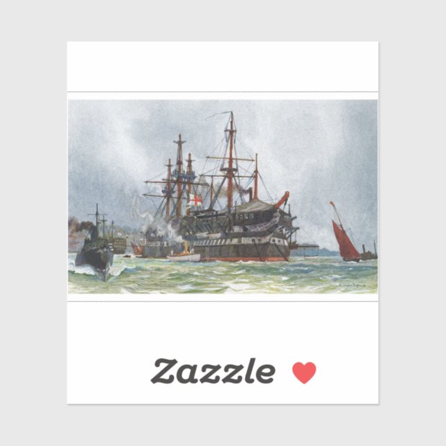 HMS Implacable a 74-gun third-rate ship Sticker (Sheet)