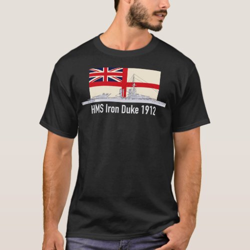 HMS Iron Duke 1912 British Battleship Navy Flag Di T_Shirt