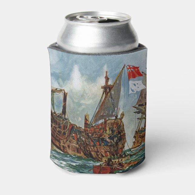 HMS Nottingham and battleship Mars 1703 Can Cooler (Can Back)