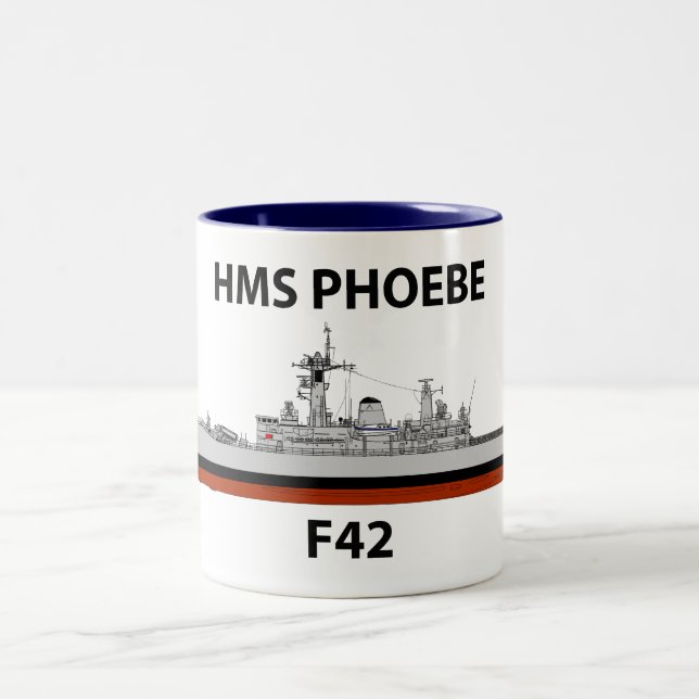 HMS Phoebe, seacat Two-Tone Coffee Mug (Center)