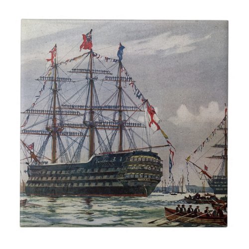 HMS Queen Battleship 1839 Ceramic Tile