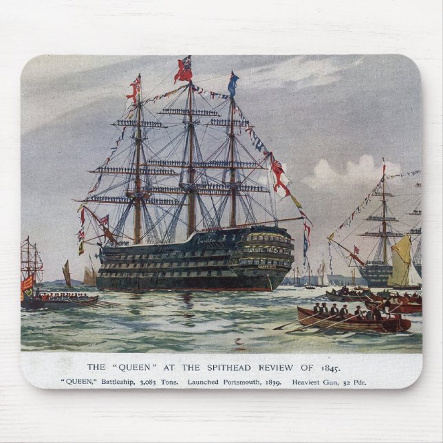 HMS Queen Battleship 1839 Mouse Pad (Front)