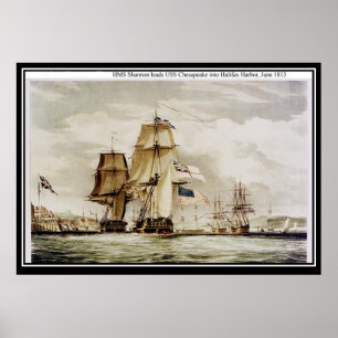 HMS Shannon and USS Chesapeake in Halifax Poster