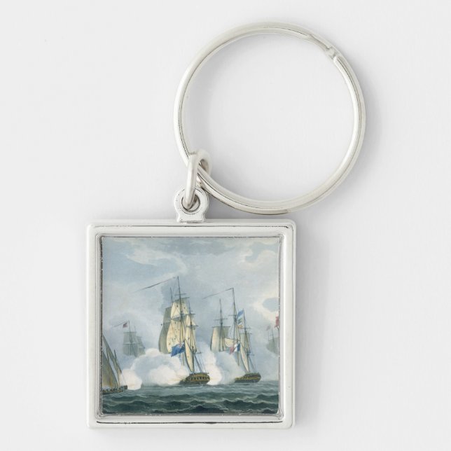 HMS Sirius, Captain Rowse engaging a French Squadr Keychain (Front)