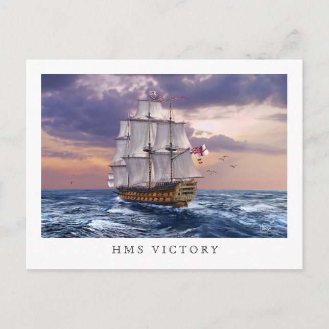HMS Victory Flagship Painting Postcards (Front)