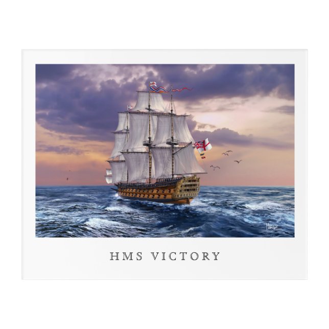 HMS Victory Flagship Painting Wall Panel Acrylic Print (Front)